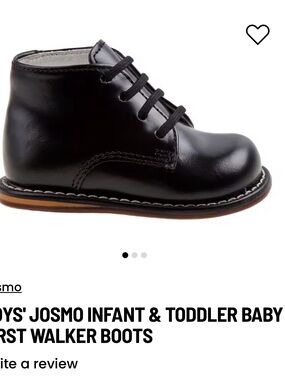 Josmo Black Leather Lace-Up Baby Walker Boots